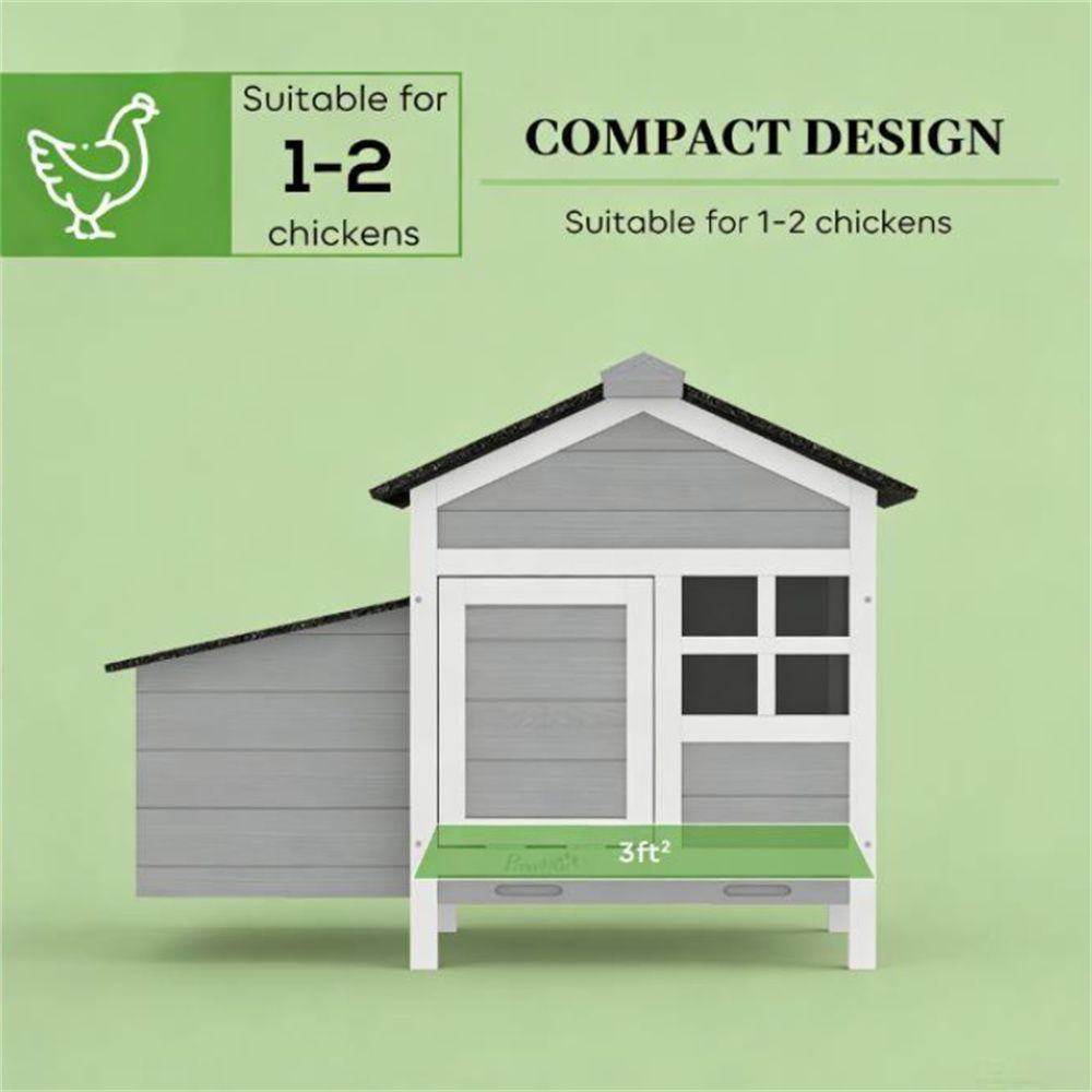 furniture-style Chicken Cage with Nesting Box and Pull-Out Tray