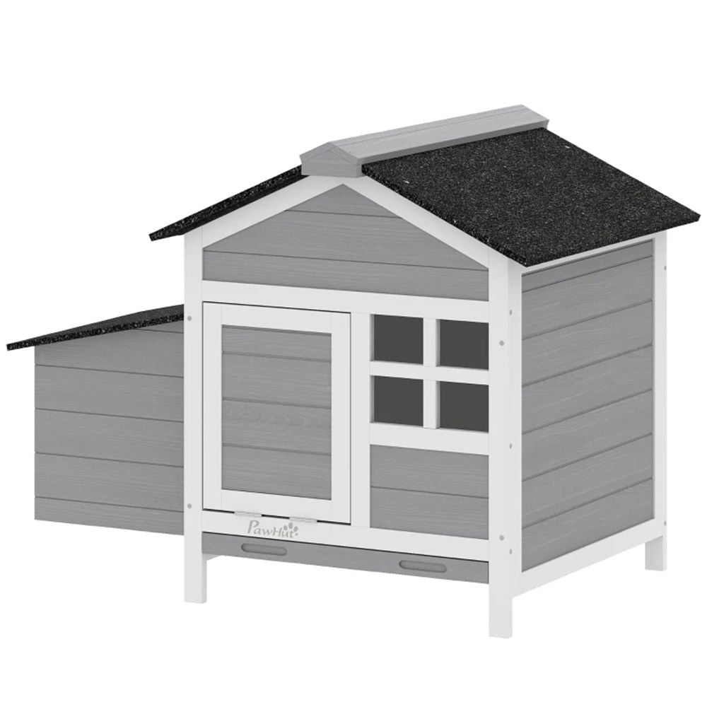furniture-style Chicken Cage with Nesting Box and Pull-Out Tray
