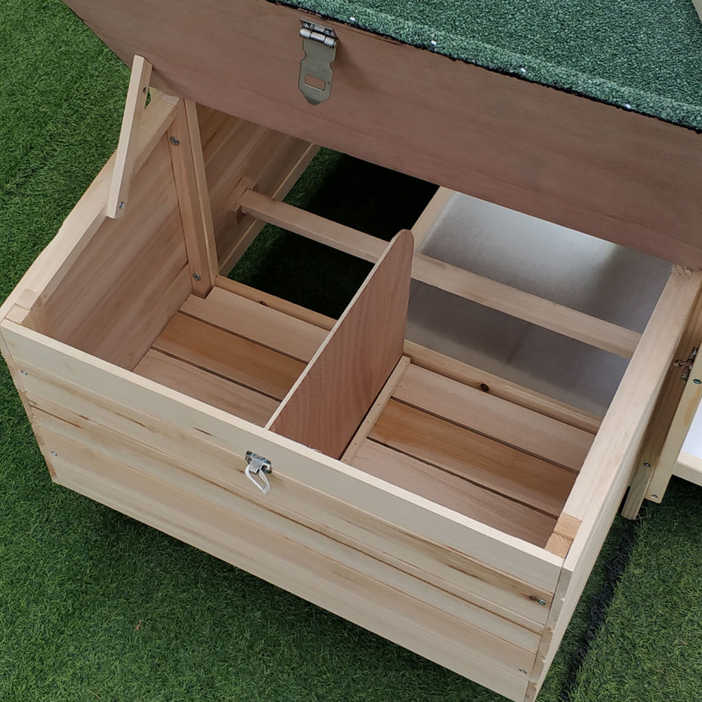 PawHut furniture-style Chicken Coop with Run, Nesting Box, and Removable Tray