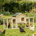 Spacious furniture-style Chicken Coop with Outdoor Run and Nesting Box