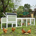 Wooden Chicken Coop, Large Outdoor Hen House with Run and Nesting Box Poultry Cage, Rabbit Hutch, Waterproof Anti-UV Panel for Backyard