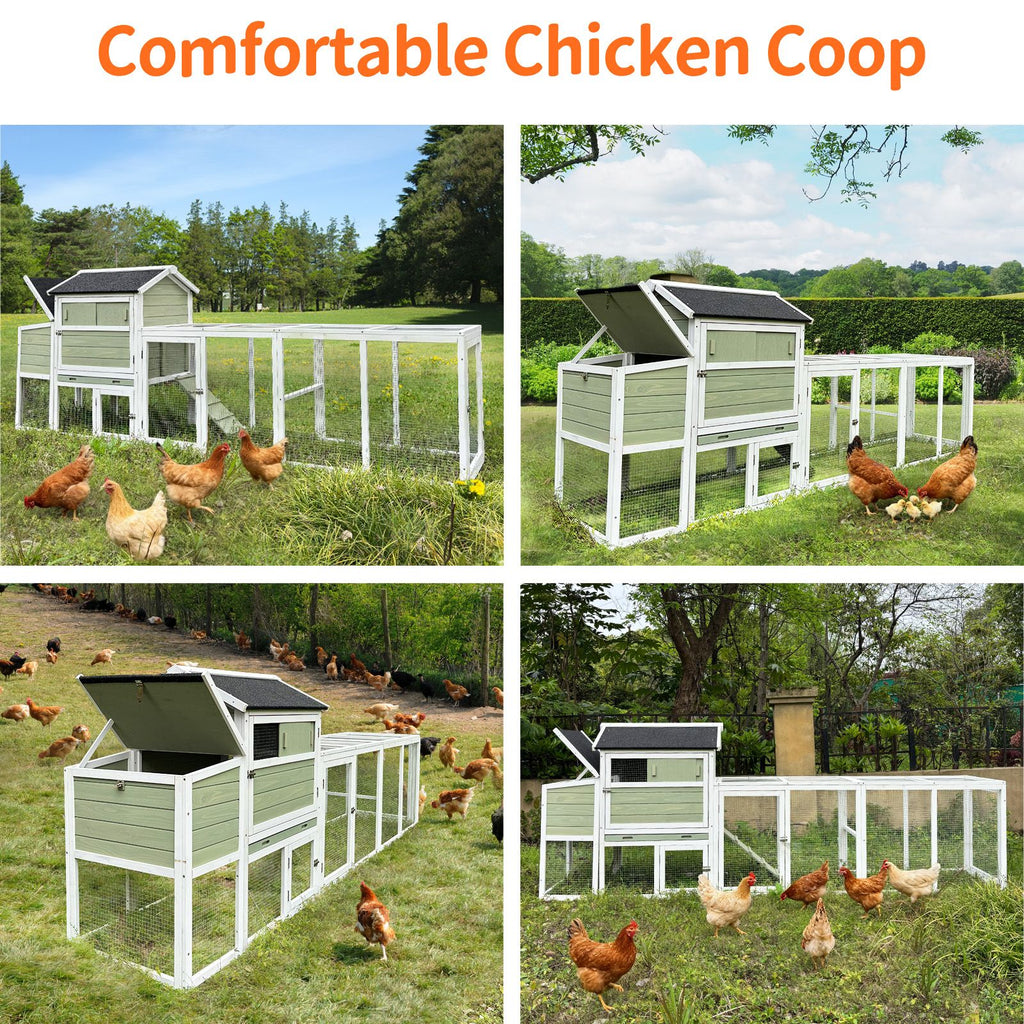 Large furniture-style Chicken Coop with Anti-UV Roof and Sliding Door