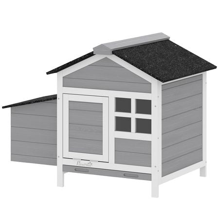PawHut furniture-style Chicken Coop with Nesting Box and Pull-Out Tray