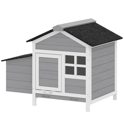 PawHut furniture-style Chicken Coop with Nesting Box and Pull-Out Tray
