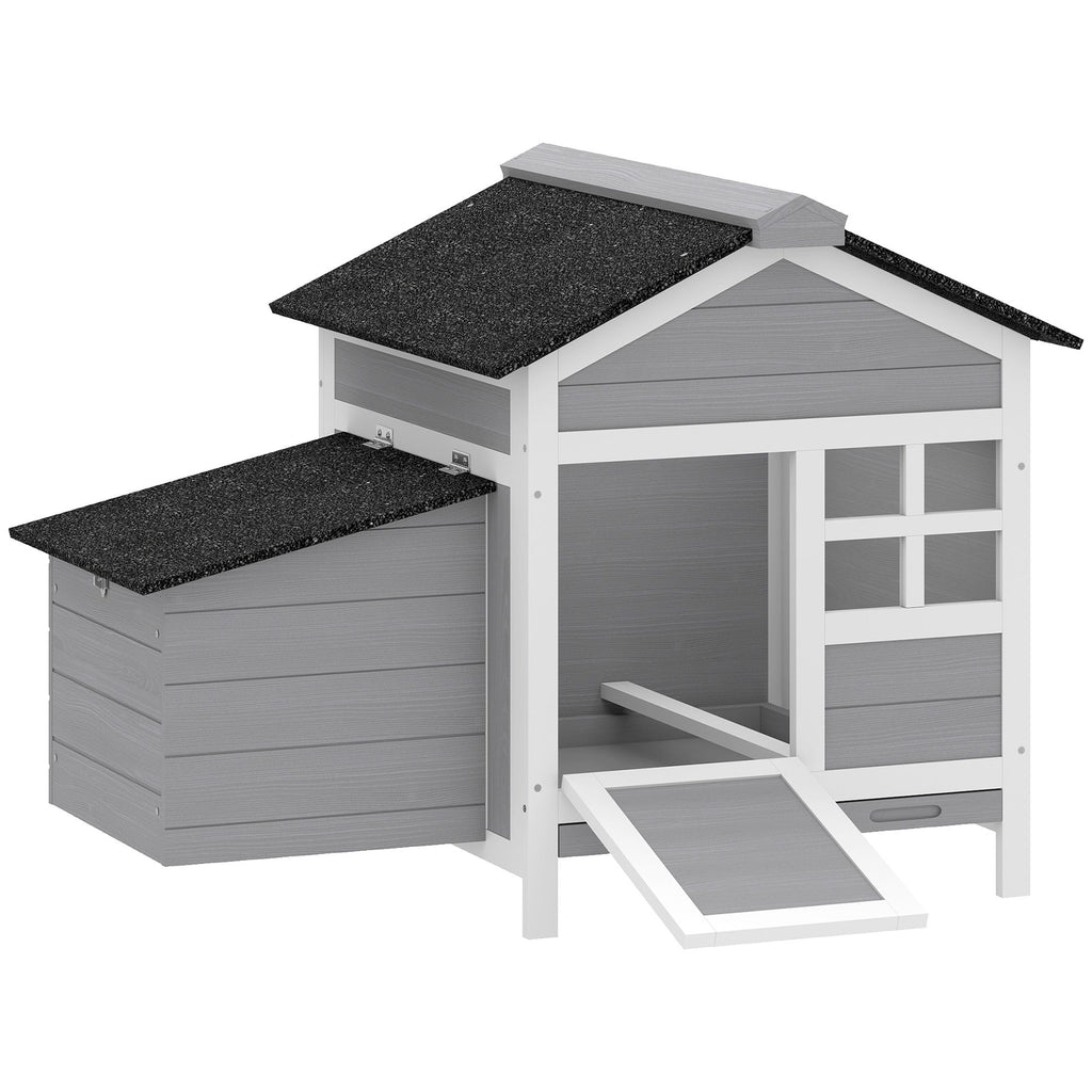PawHut furniture-style Chicken Coop with Nesting Box and Pull-Out Tray