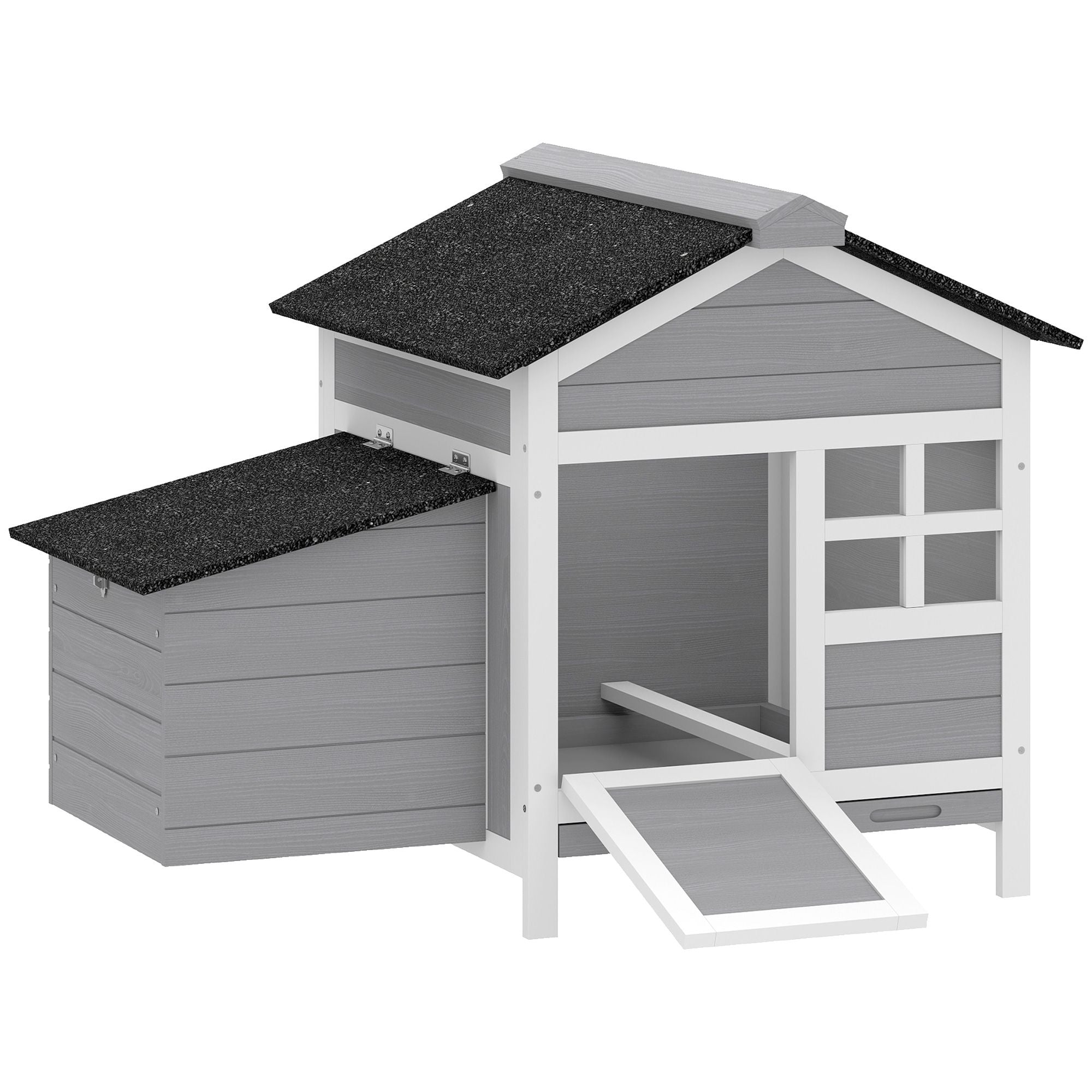 PawHut furniture-style Chicken Coop with Nesting Box and Pull-Out Tray