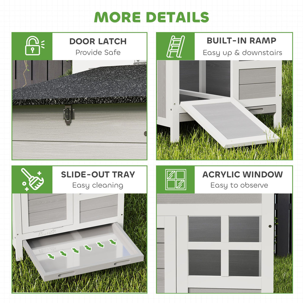 PawHut furniture-style Chicken Coop with Nesting Box and Pull-Out Tray