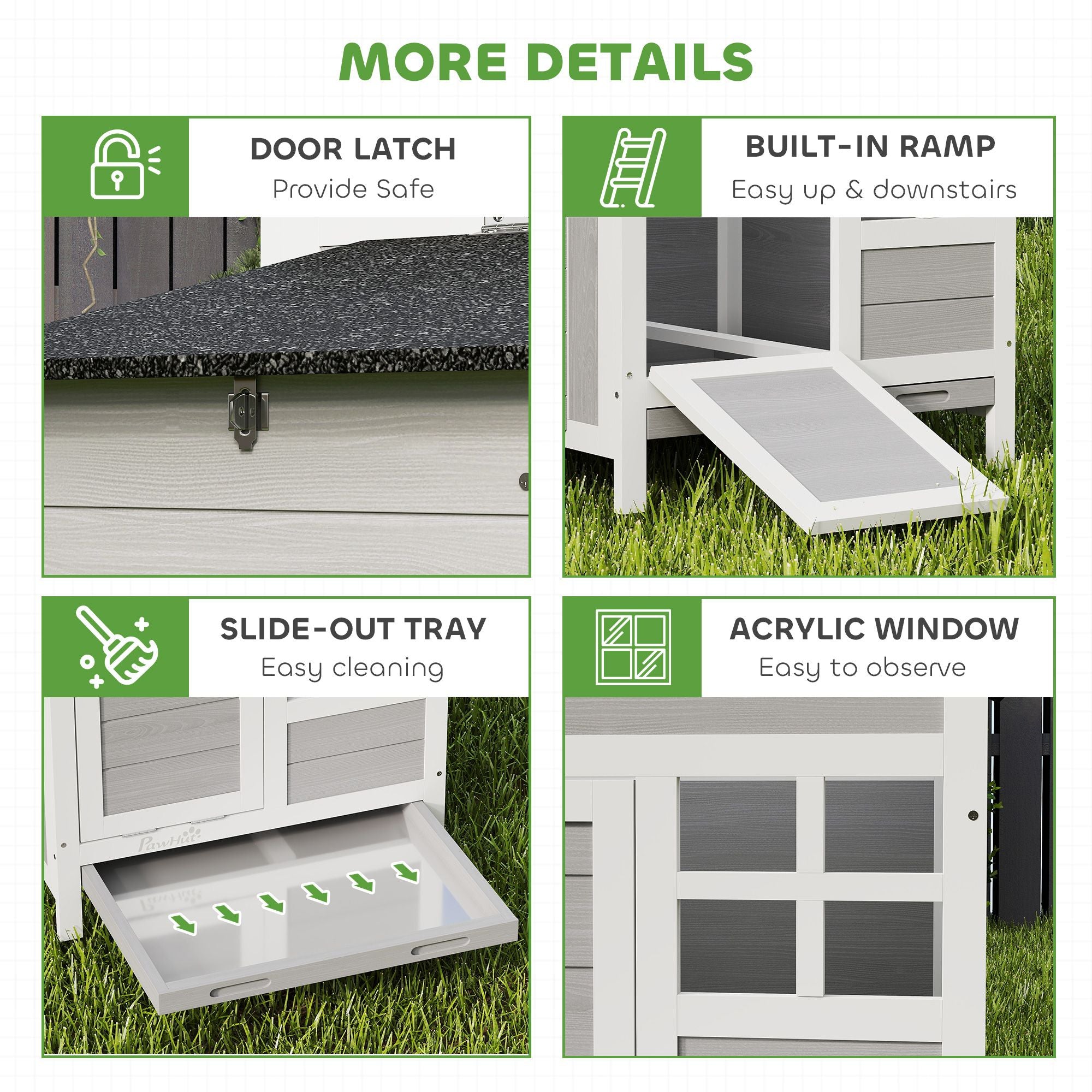 PawHut furniture-style Chicken Coop with Nesting Box and Pull-Out Tray