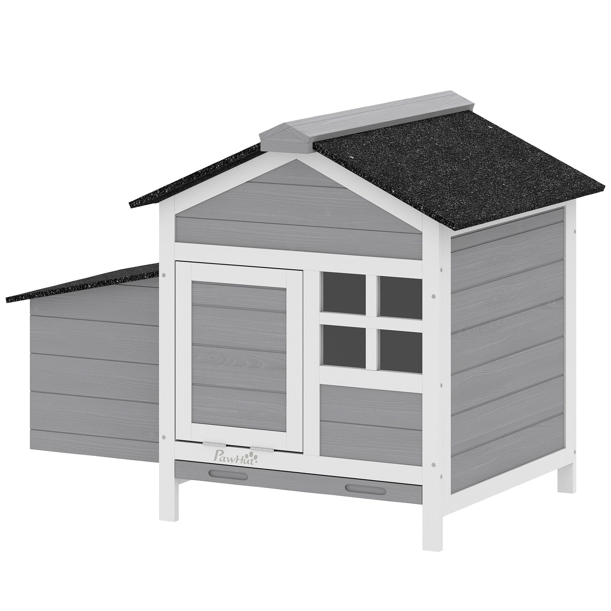 PawHut furniture-style Chicken Coop with Nesting Box and Pull-Out Tray