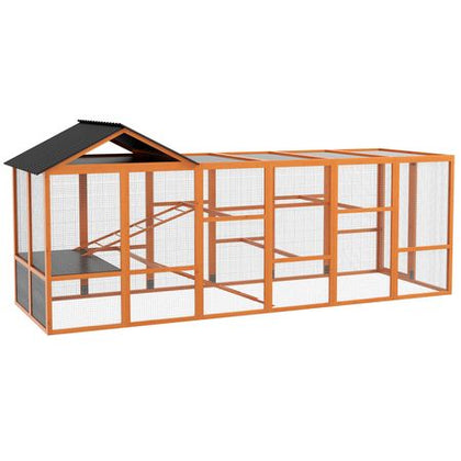Spacious furniture-style Chicken Run for 6–10 Hens with Perches & Storage