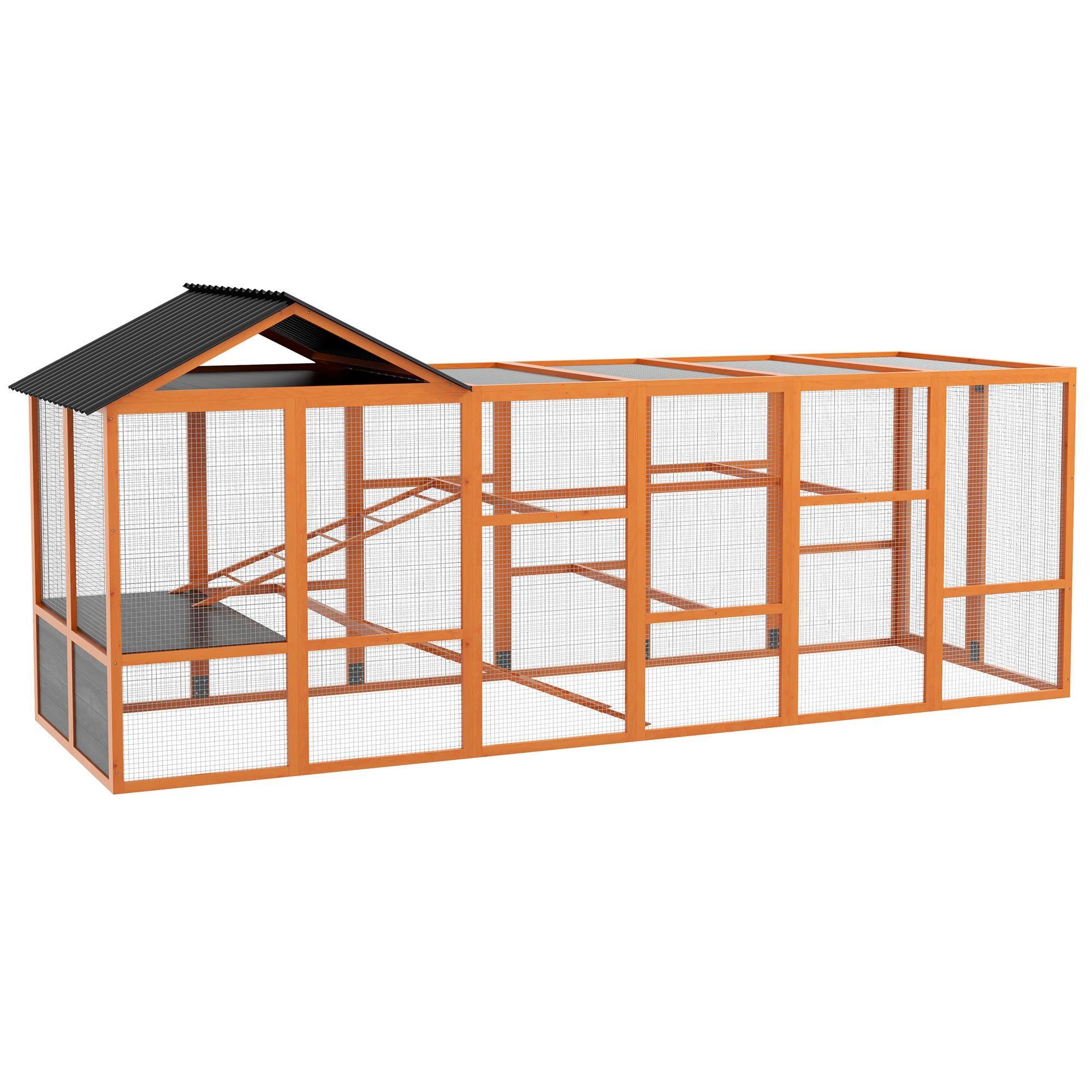 Spacious furniture-style Chicken Run for 6–10 Hens with Perches & Storage