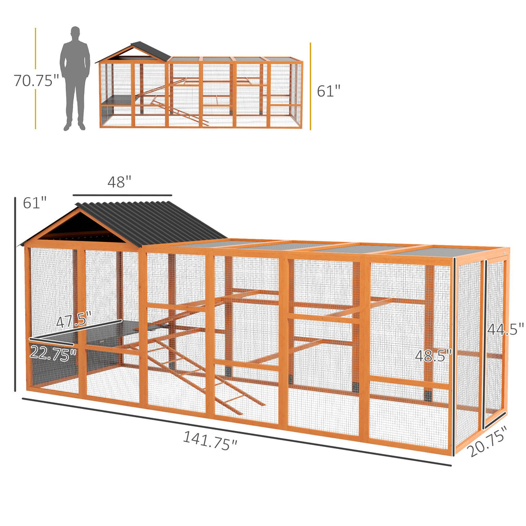 Spacious furniture-style Chicken Run for 6–10 Hens with Perches & Storage