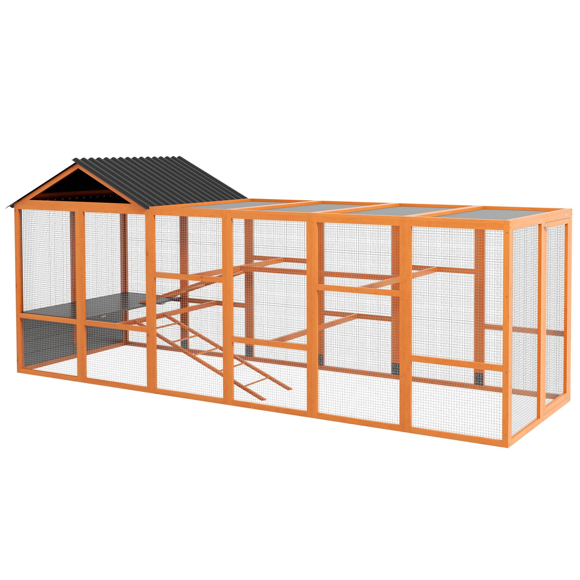 Spacious furniture-style Chicken Run for 6–10 Hens with Perches & Storage