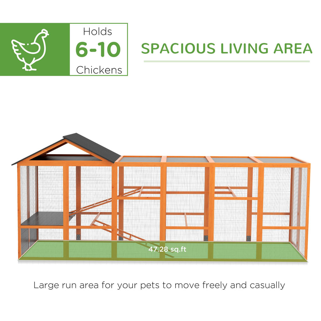 Spacious furniture-style Chicken Run for 6–10 Hens with Perches & Storage