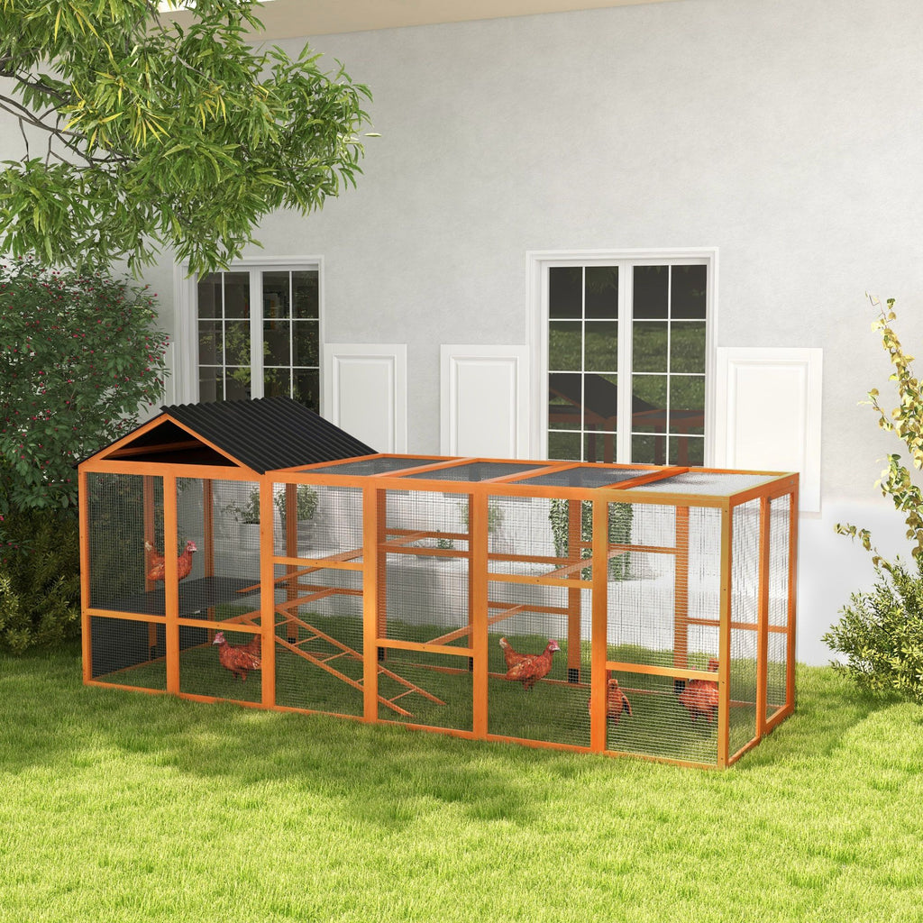 Spacious furniture-style Chicken Run for 6–10 Hens with Perches & Storage
