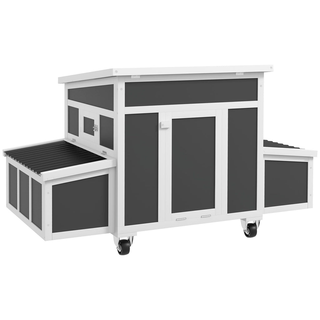 Spacious furniture-style Chicken Coop with Nesting Box - Holds 6 Chickens, Dark Gray