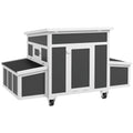 Spacious furniture-style Chicken Coop with Nesting Box - Holds 6 Chickens, Dark Gray