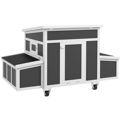 Spacious furniture-style Chicken Coop with Nesting Box - Holds 6 Chickens, Dark Gray