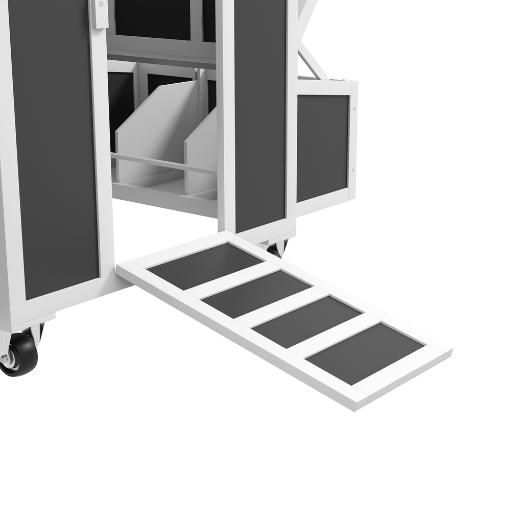 Spacious furniture-style Chicken Coop with Nesting Box - Holds 6 Chickens, Dark Gray