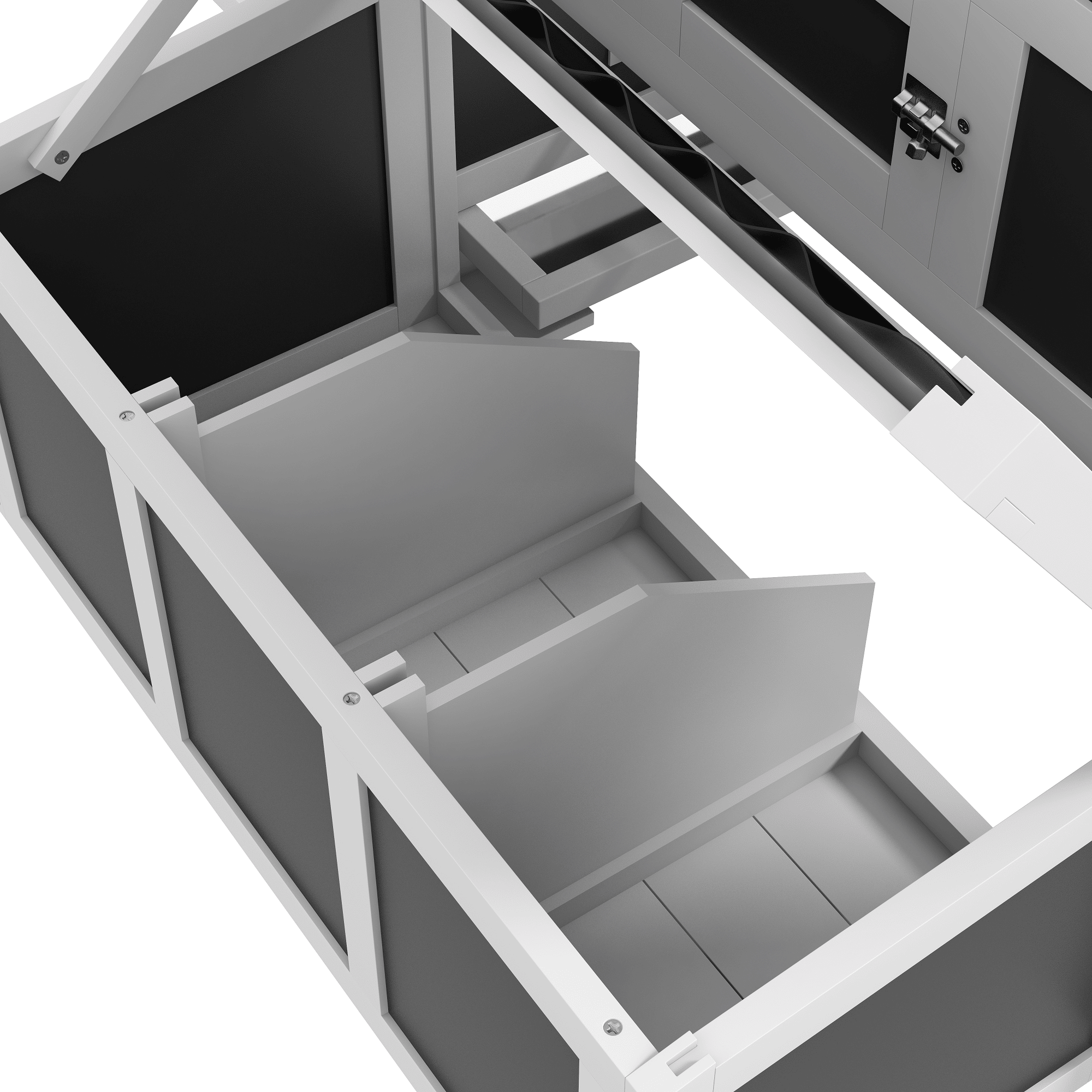 Spacious furniture-style Chicken Coop with Nesting Box - Holds 6 Chickens, Dark Gray