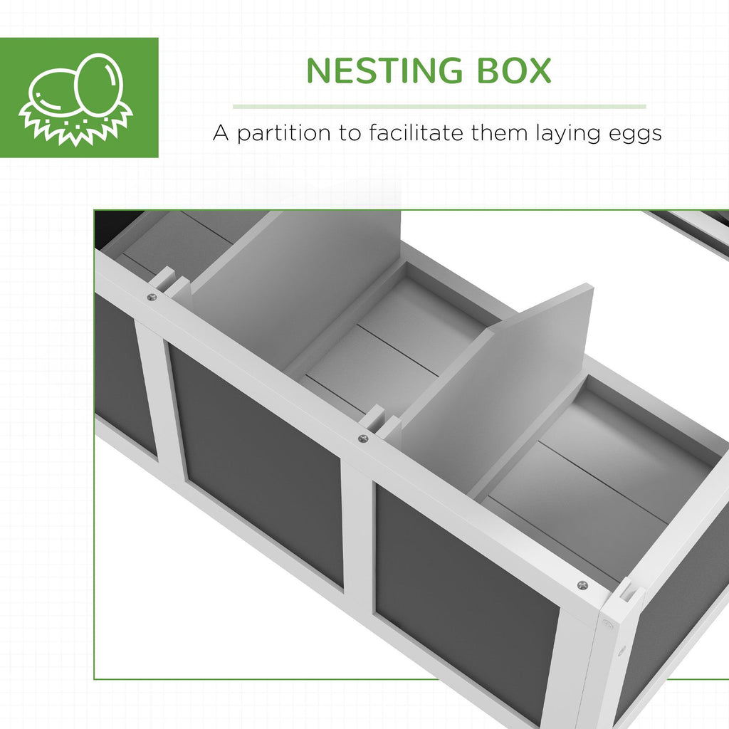 Spacious furniture-style Chicken Coop with Nesting Box - Holds 6 Chickens, Dark Gray