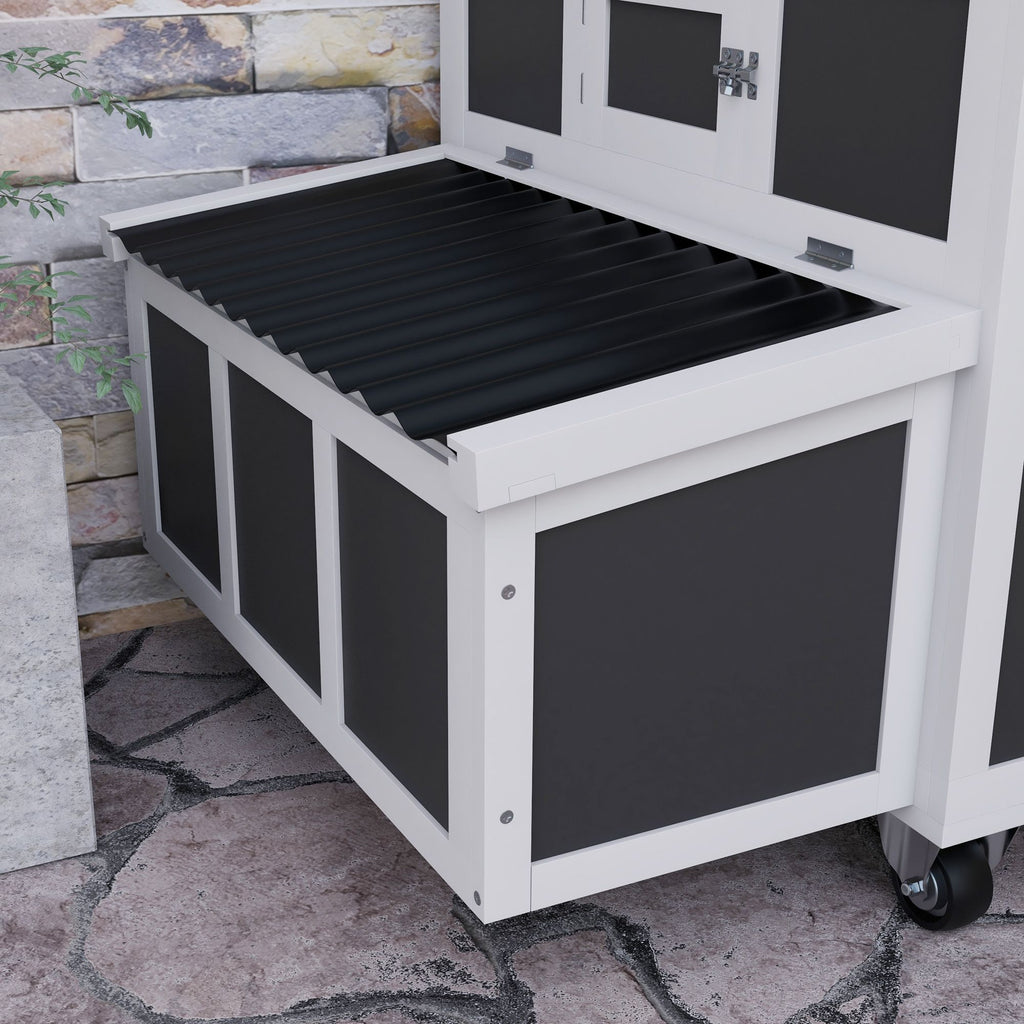Spacious furniture-style Chicken Coop with Nesting Box - Holds 6 Chickens, Dark Gray
