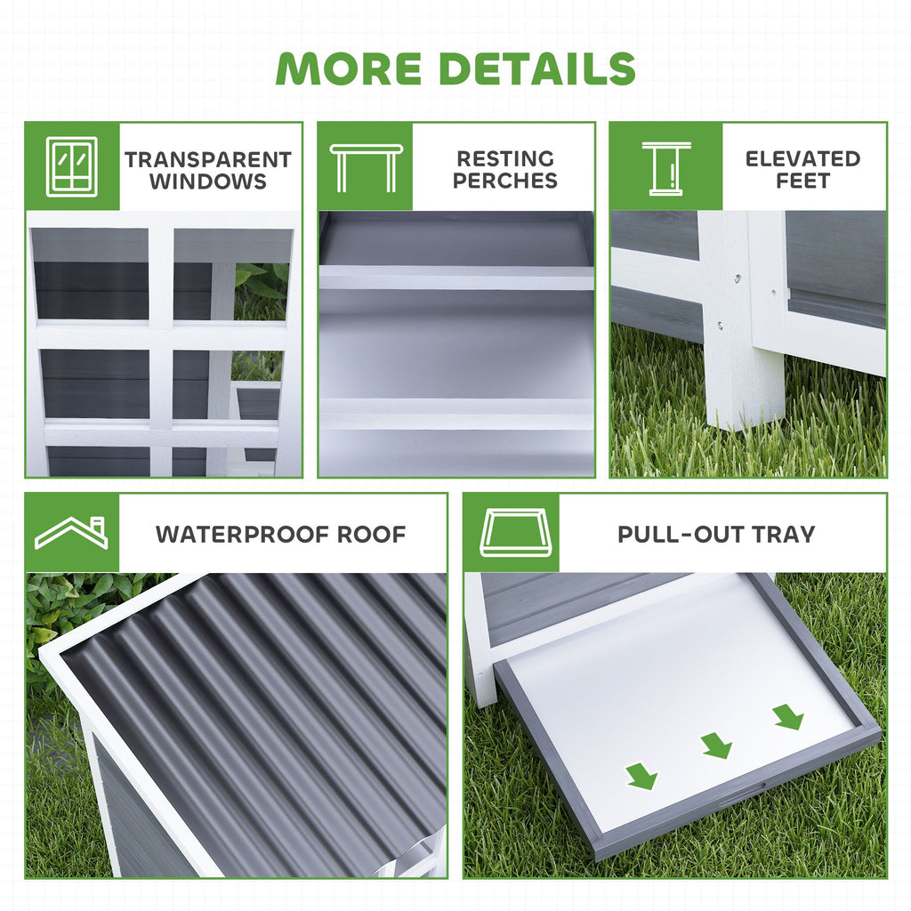 Spacious furniture-style Chicken Coop with Nesting Box & Easy-Clean Tray