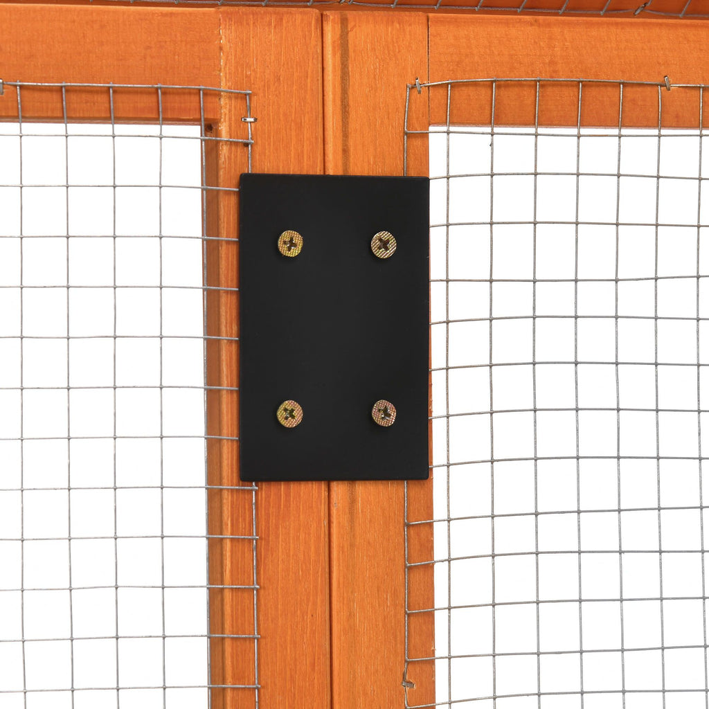 Wooden Chicken Run, Combinable Design with Perches, 4.6' x 2.8', Orange