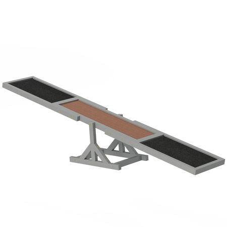 Wooden Dog Agility Seesaw for Dog Training Exercise, 71" L x 12" W x 12" H, Gray