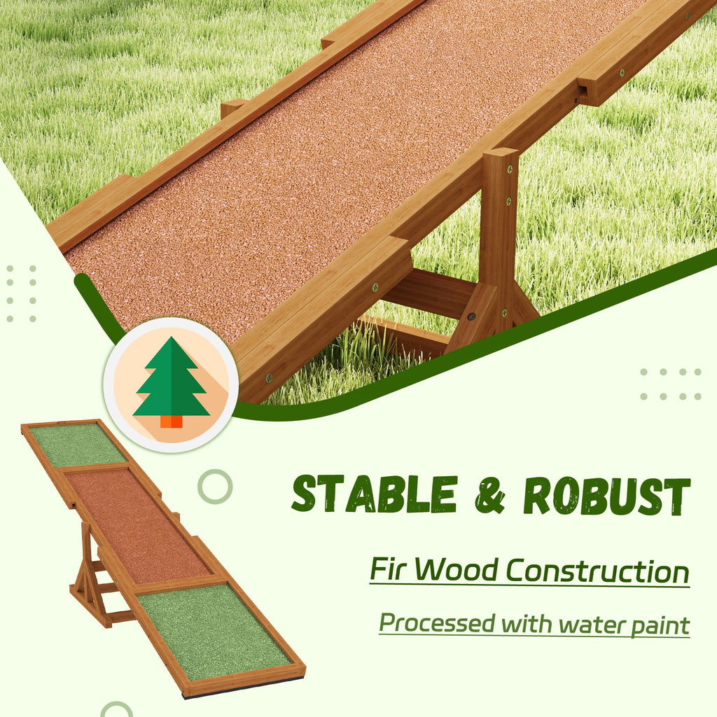 Wooden Dog Agility Seesaw for Training and Exercise, Weather Resistant, 83" L x 16" W x 14" H, Orange