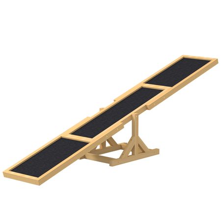 Wooden Dog Agility Seesaw for Training and Exercise, Yellow
