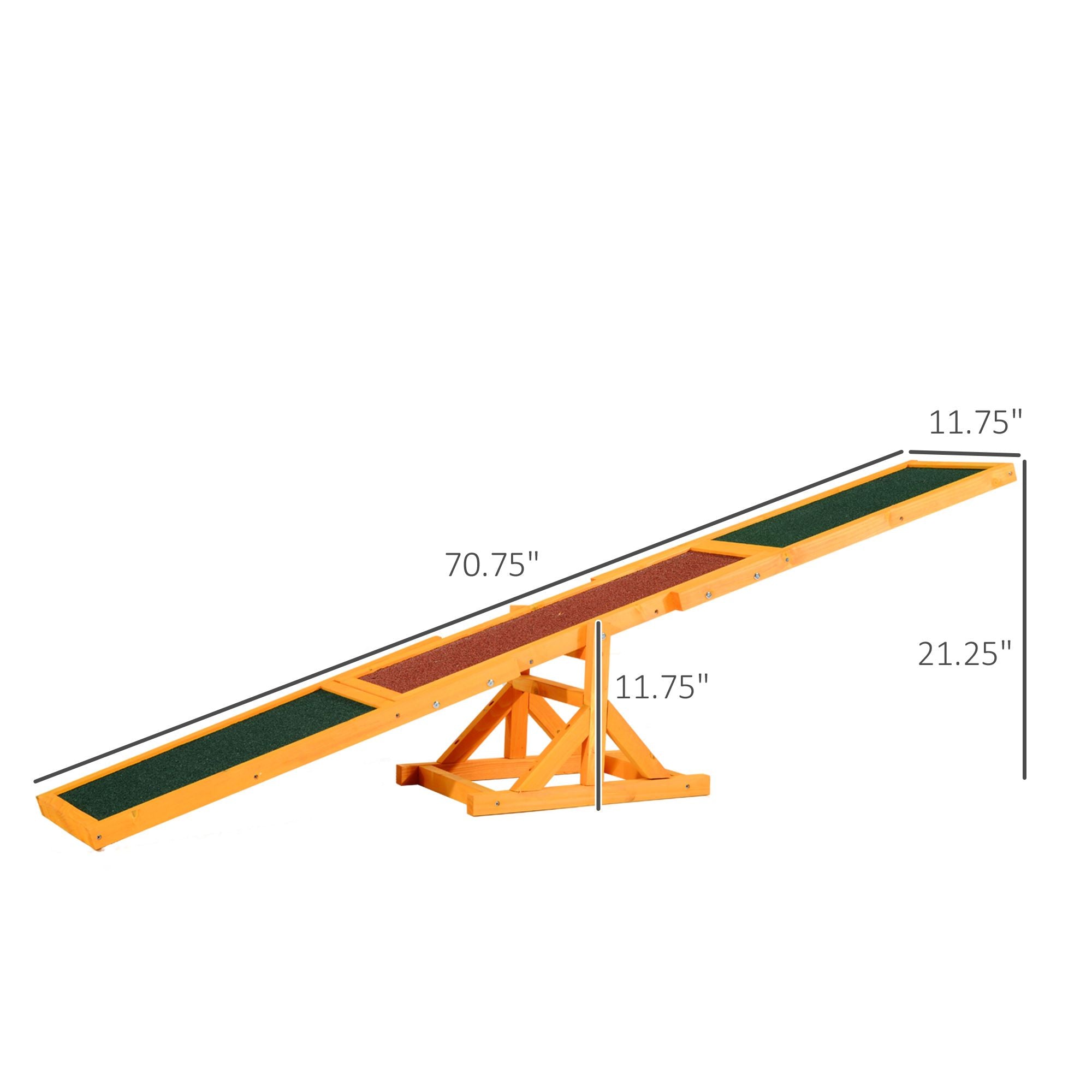 Wooden Dog Agility Seesaw, Training and Exercise Equipment, Weather Resistant, 71" L, Natural