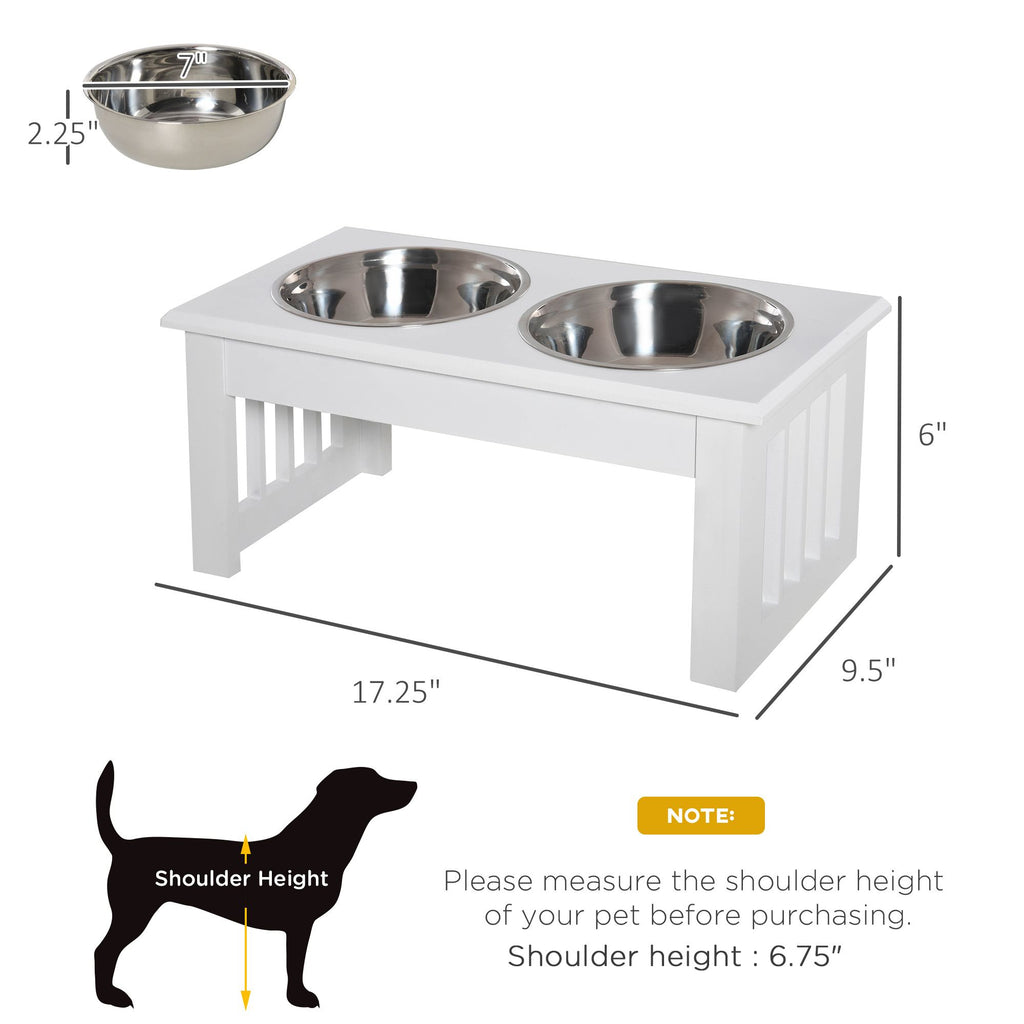 Elevate Mealtime: Wooden Dog Feeding Station with Stainless Steel Bowls