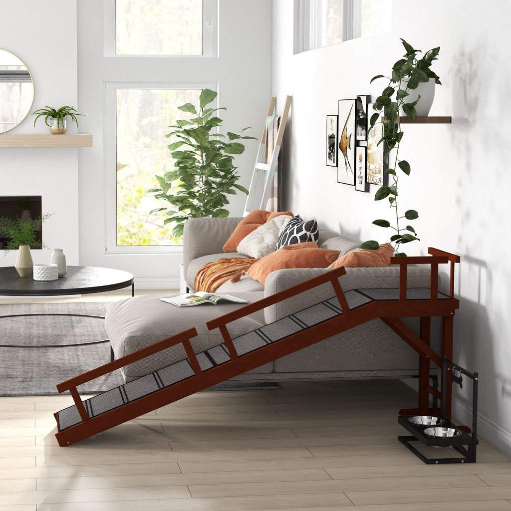 73- furniture-style Dog Ramp with Removable Guardrails and Non-Slip Surface