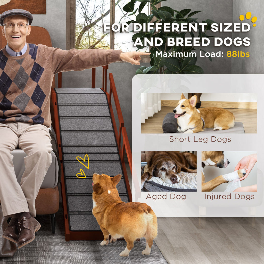 73- furniture-style Dog Ramp with Removable Guardrails and Non-Slip Surface
