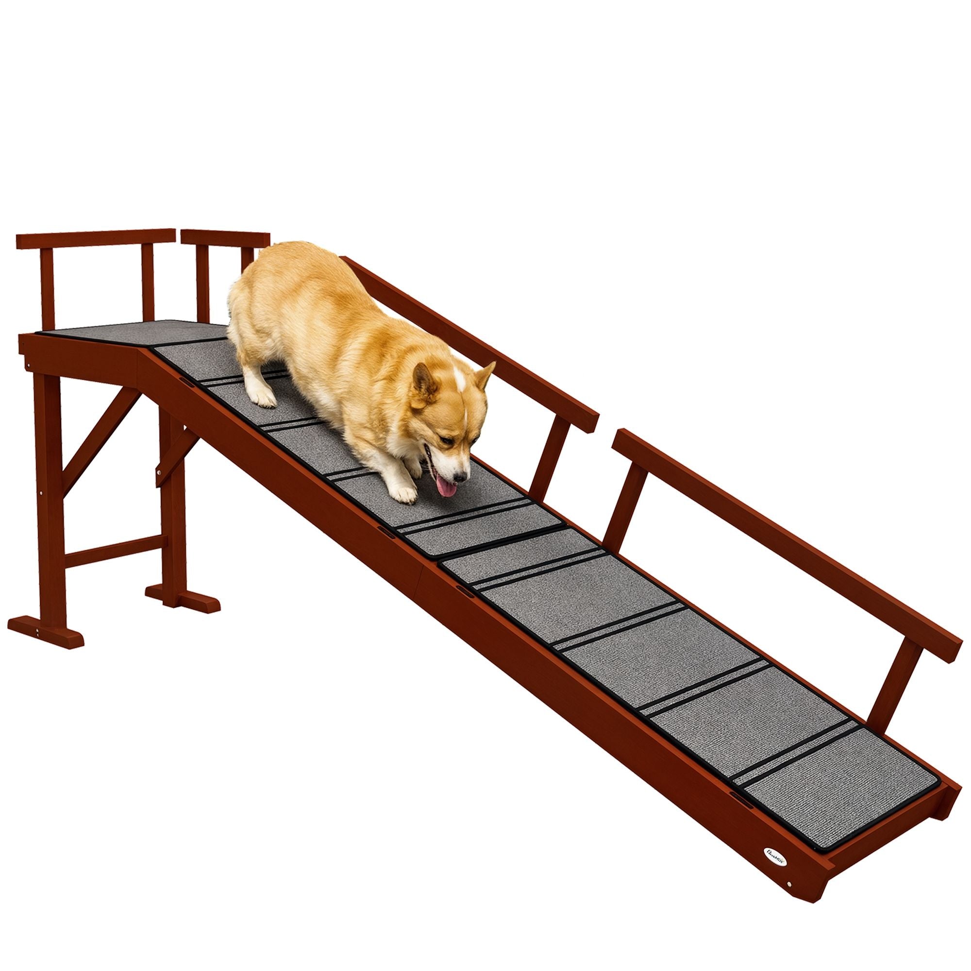 73- furniture-style Dog Ramp with Removable Guardrails and Non-Slip Surface