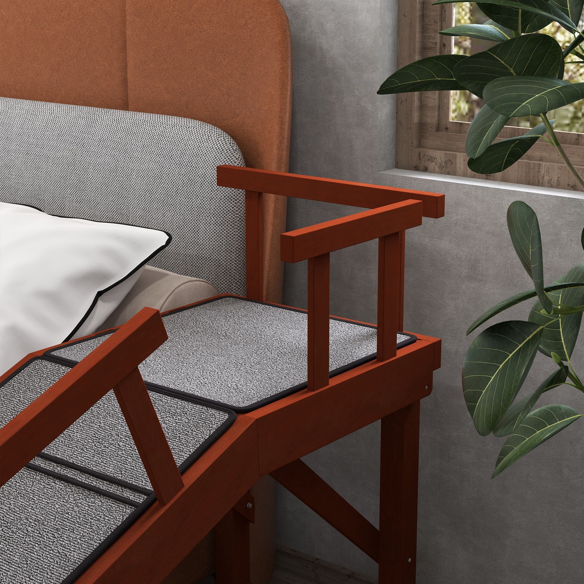 73- furniture-style Dog Ramp with Removable Guardrails and Non-Slip Surface