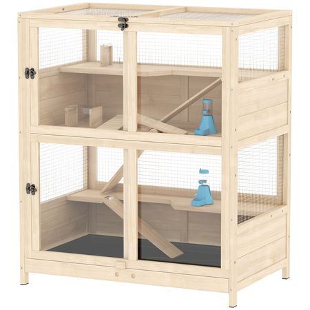 4-Tier furniture-style Hamster Cage with Ramps and Seesaws