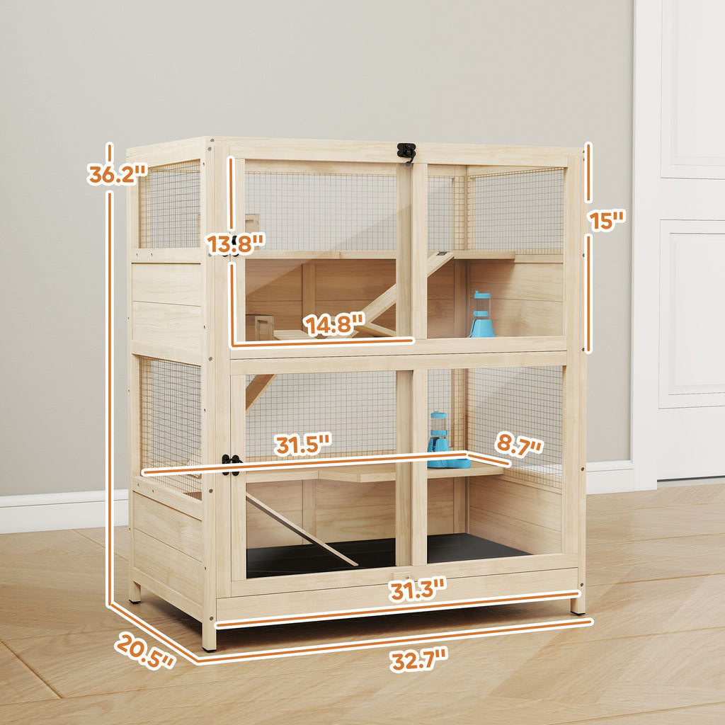 4-Tier furniture-style Hamster Cage with Ramps and Seesaws
