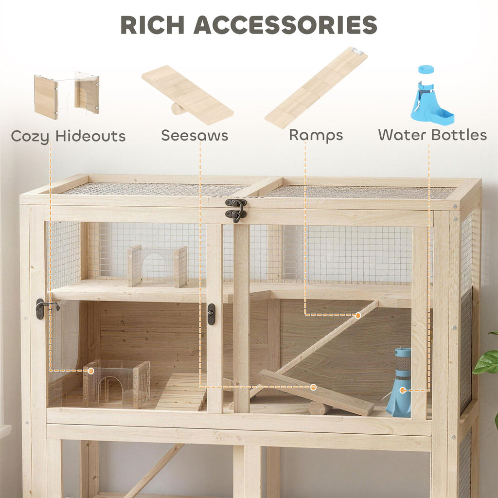 4-Tier furniture-style Hamster Cage with Ramps and Seesaws