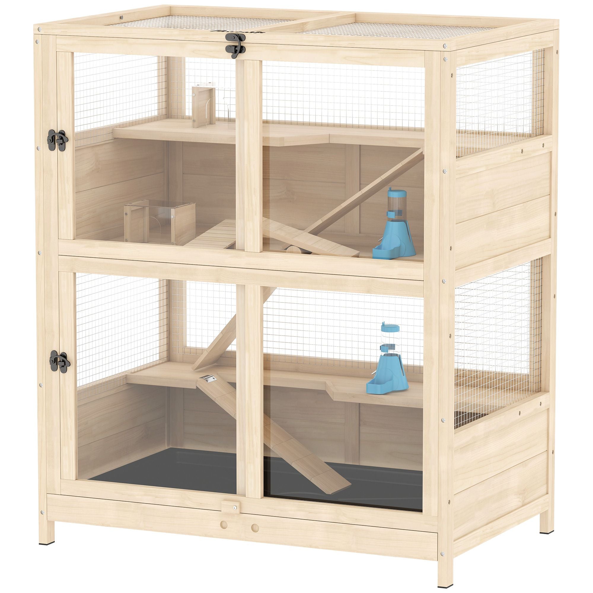 4-Tier furniture-style Hamster Cage with Ramps and Seesaws