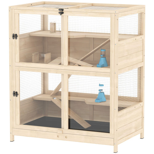 4-Tier furniture-style Hamster Cage with Ramps and Seesaws
