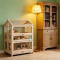 Three-Level furniture-style Hamster Habitat with Clear Panels & Removable Divider