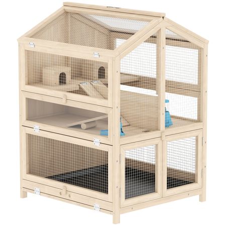 3-Tier furniture-style Hamster Cage with Pull-Out Tray and Openable Top – image 1