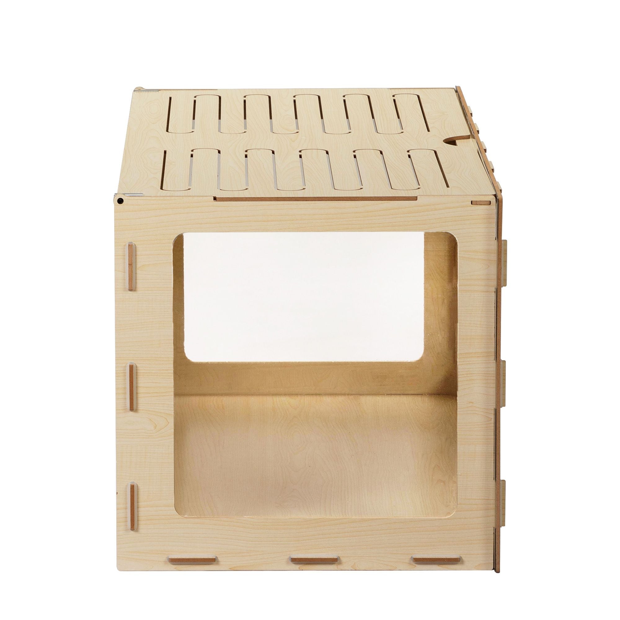 Wooden Hamster Cage Small Animals House, Acrylic Hutch for Dwarf Hamster, Guinea Pig, Chinchilla, Opening Top with Air Vents