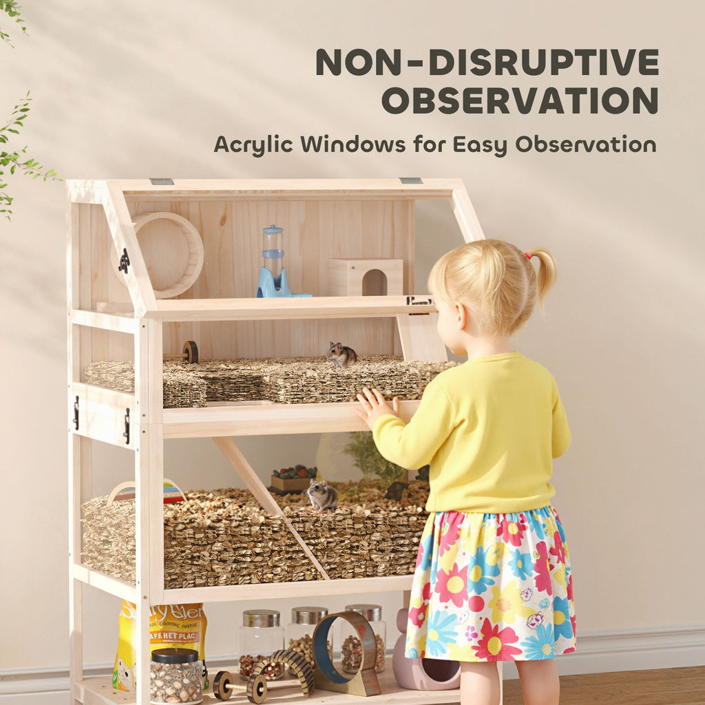 Multi-Level furniture-style Hamster Cage with Detachable Floors & Accessories