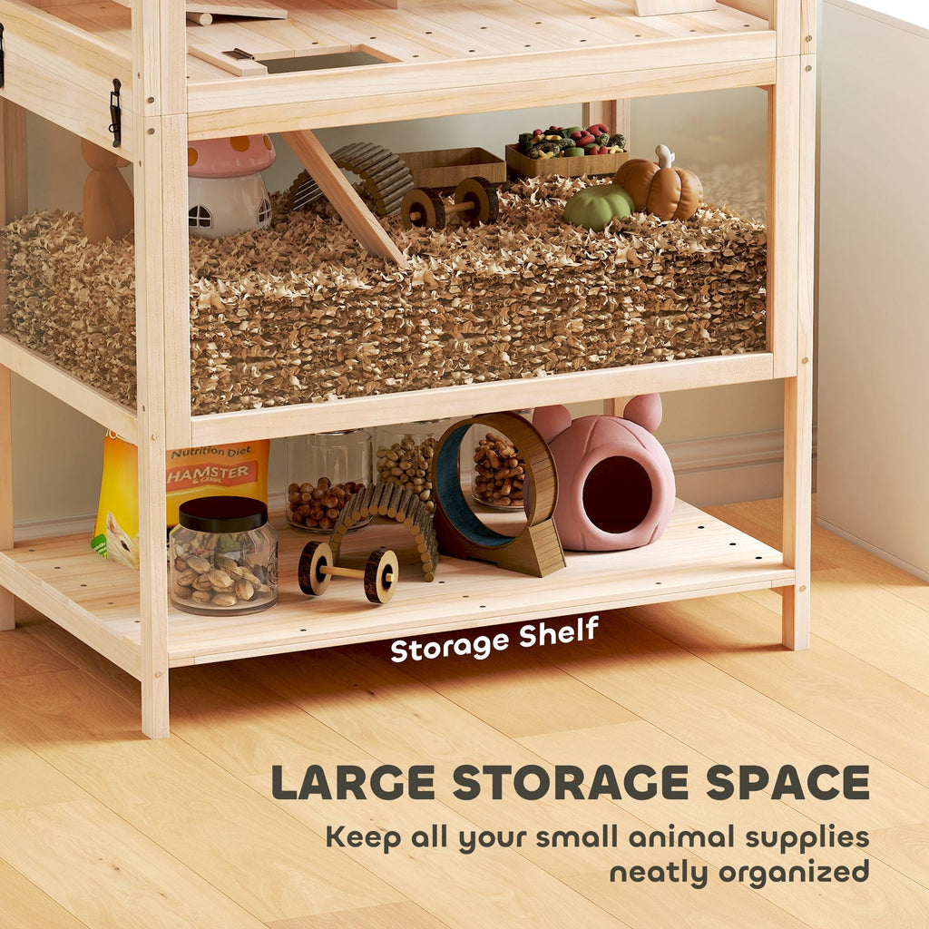 Multi-Level furniture-style Hamster Cage with Detachable Floors & Accessories