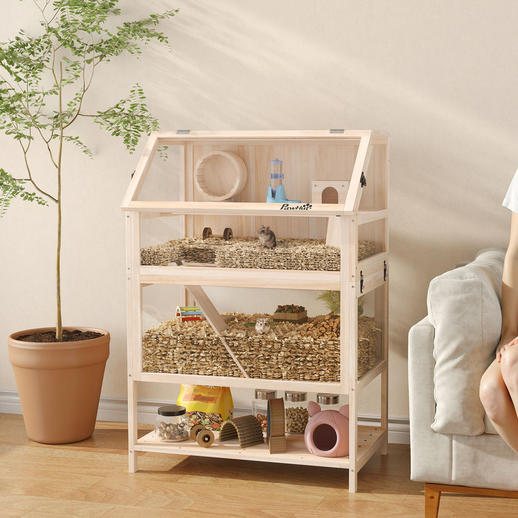 Multi-Level furniture-style Hamster Cage with Detachable Floors & Accessories