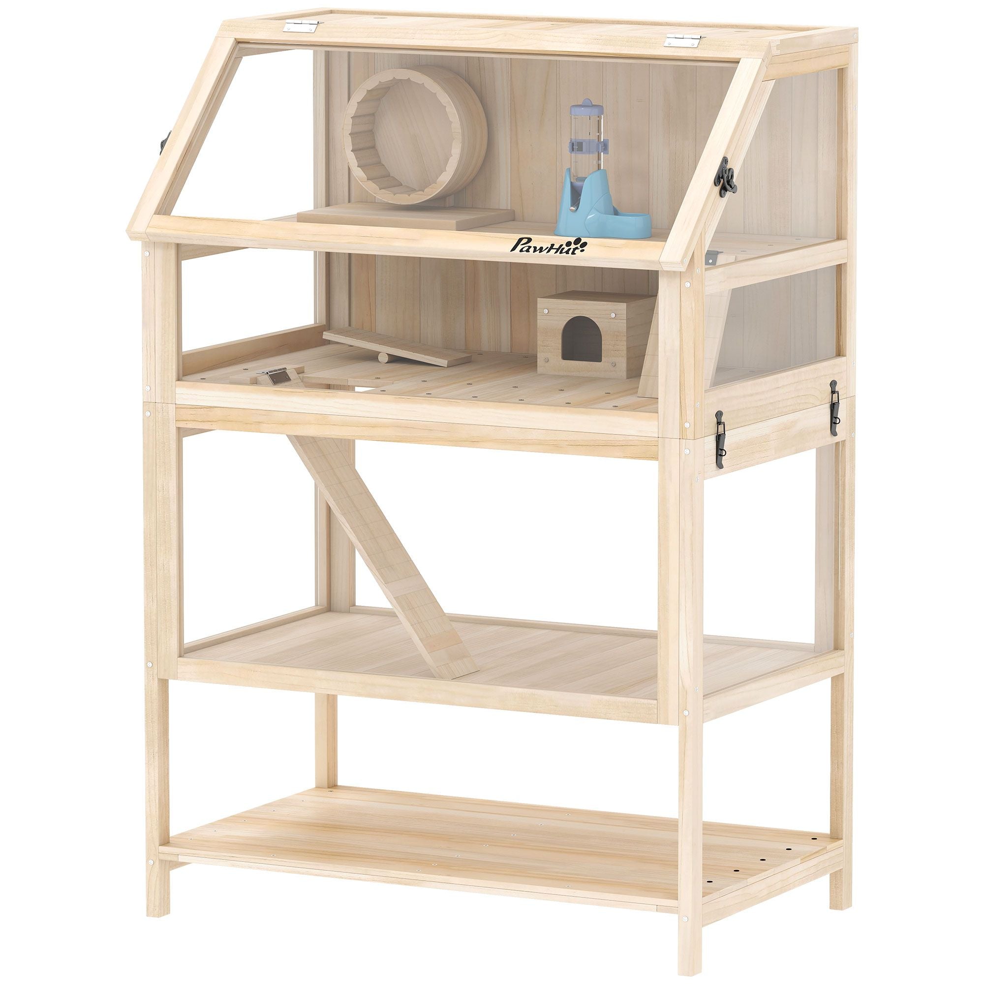 Multi-Level furniture-style Hamster Cage with Detachable Floors & Accessories