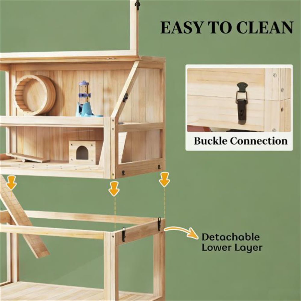 Three-Tier furniture-style Hamster Cage with Storage and Accessories